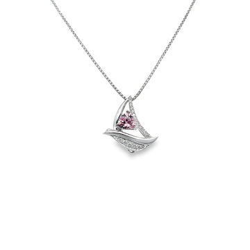 Pink Tourmaline Sailboat Pendant